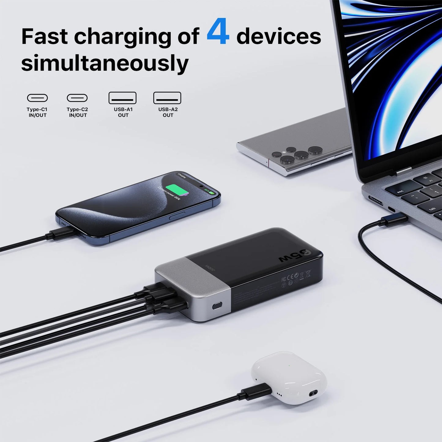 20000mAh 65W Laptop Power Bank PD3.0 Fast Charger for MacBook