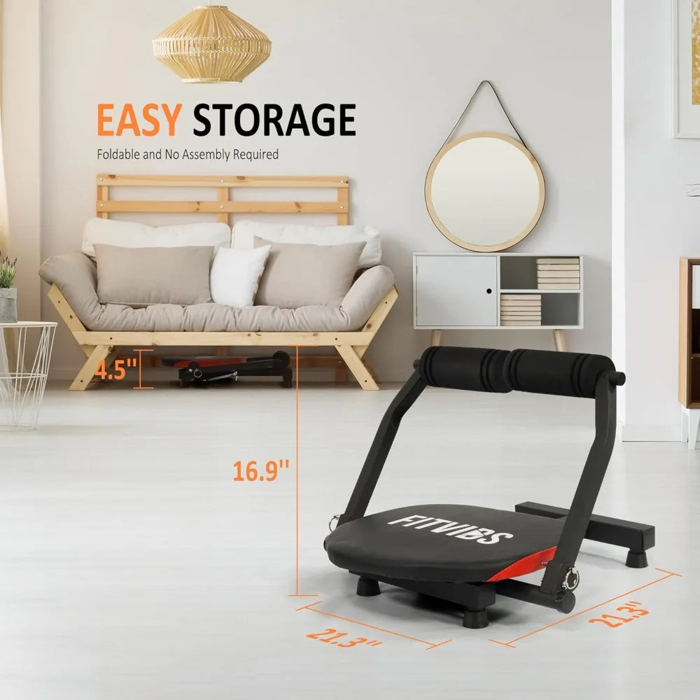 Adjustable Ab Crunch Machine With Resistance Bands Full Body Workout