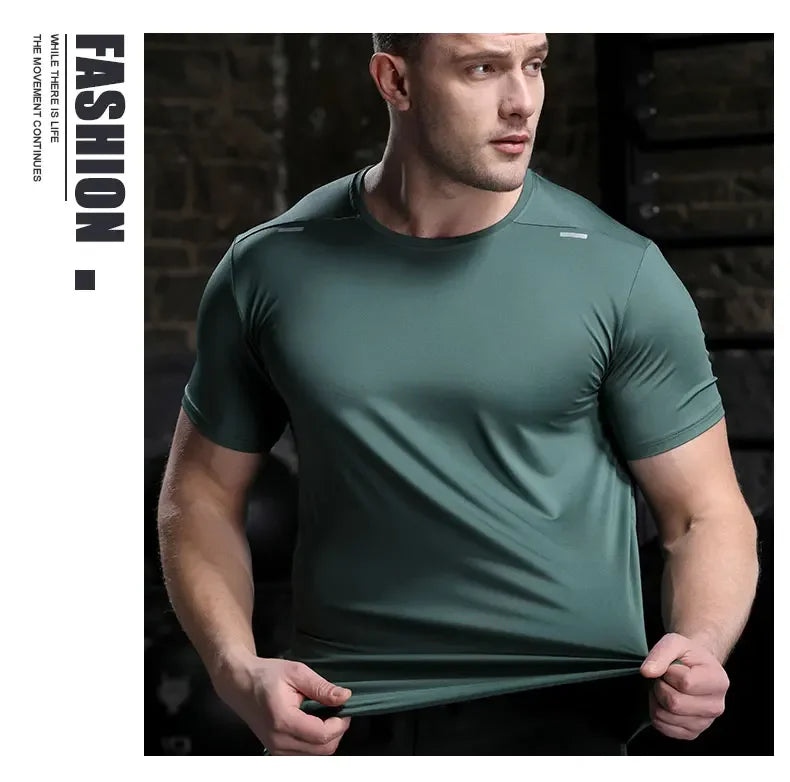 Shedao Men's Summer Breathable Quick Dry Cycling Top Outdoor Running T Shirt