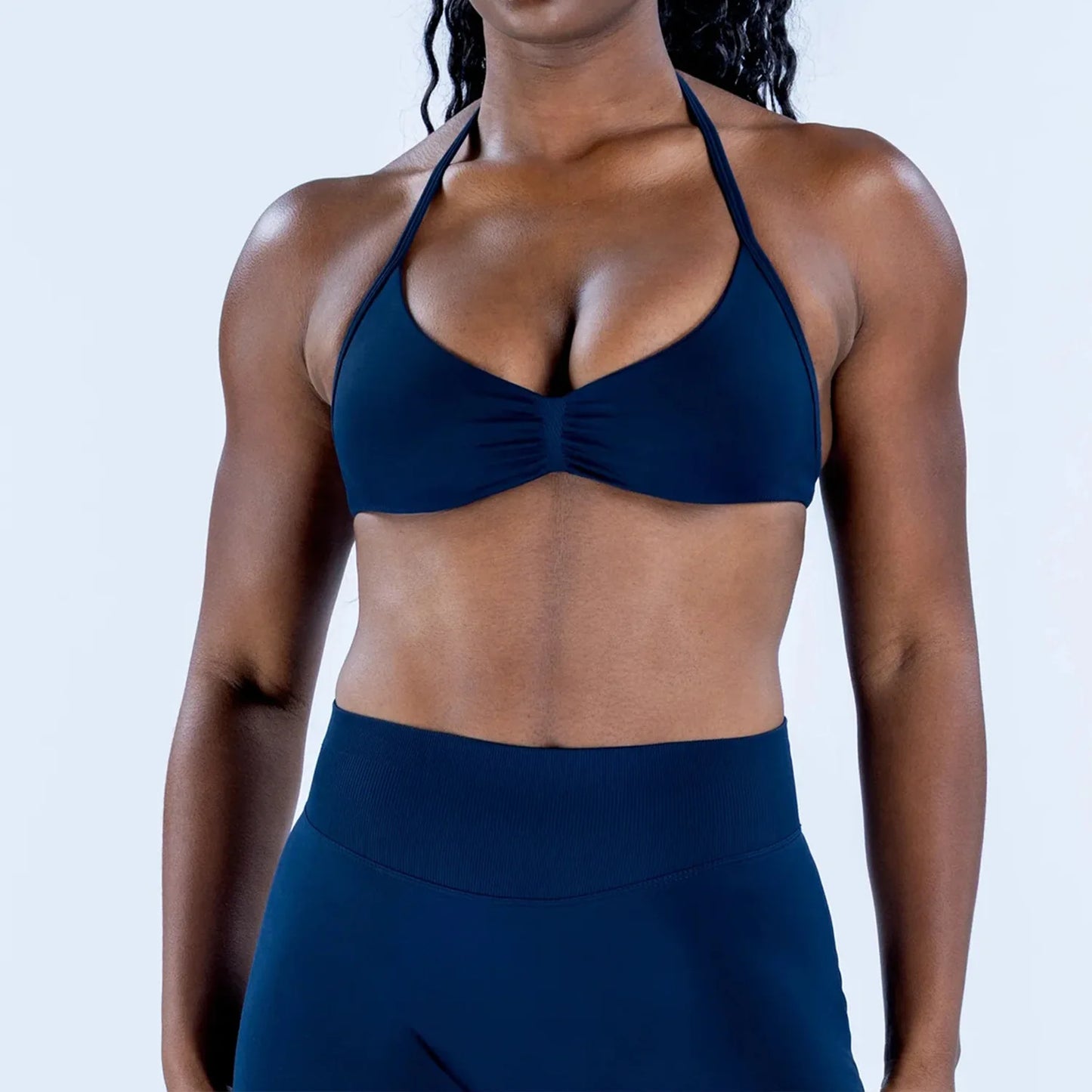 Cavendi Women Yoga Set Halter Top and Seamless Shorts