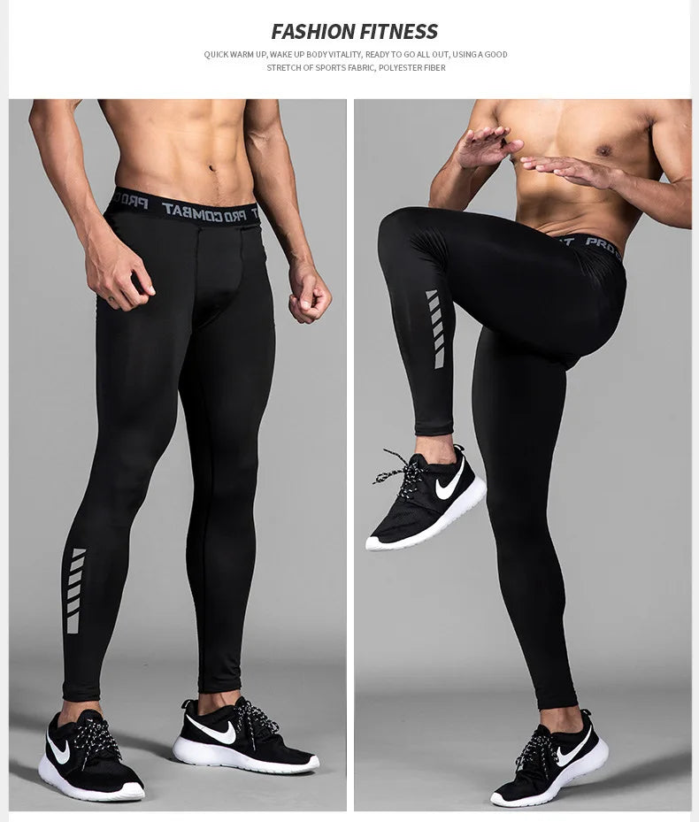 Men's Warm Compression Leggings For Running And Training