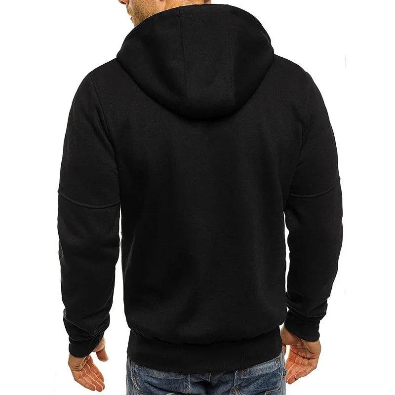 Men's Hooded Zip Sweatshirt Long Sleeve Jacket Sportswear