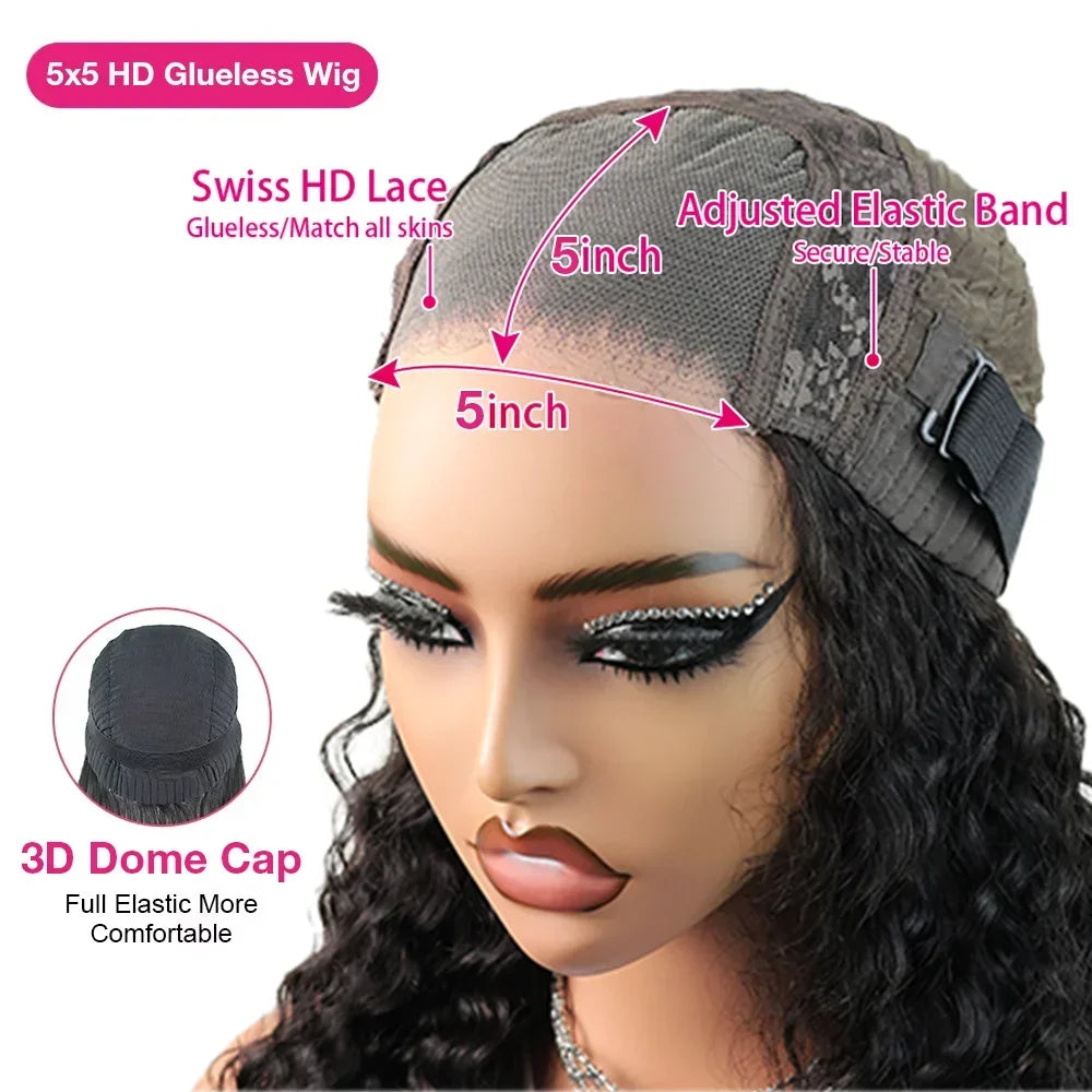 PICKU Glueless Bob Wig Remy Human Hair Ready To Wear