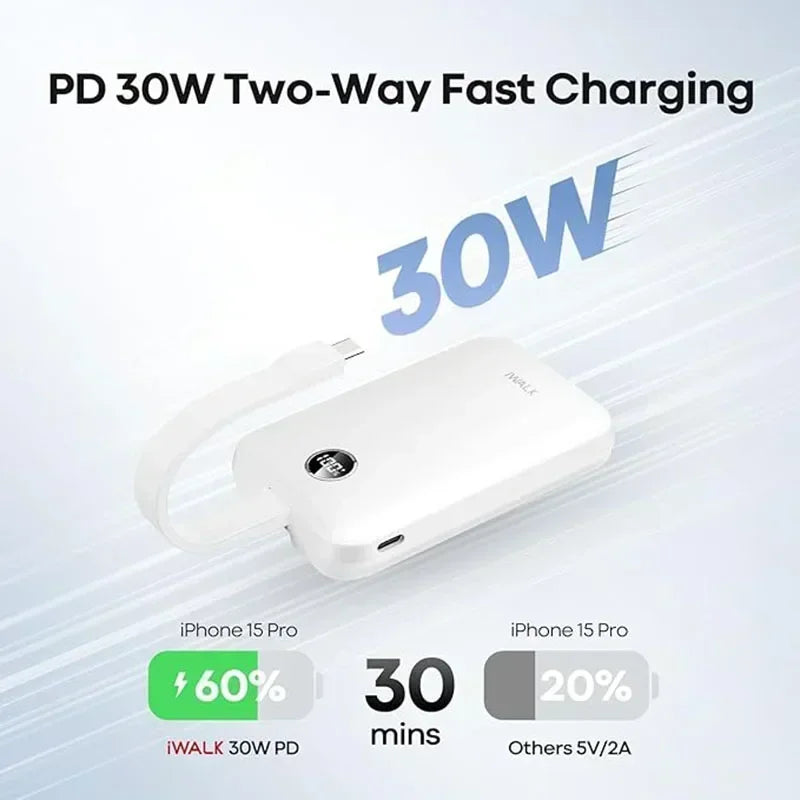 iWALK 10000mAh Wireless Power Bank 30W Fast Charging USB C