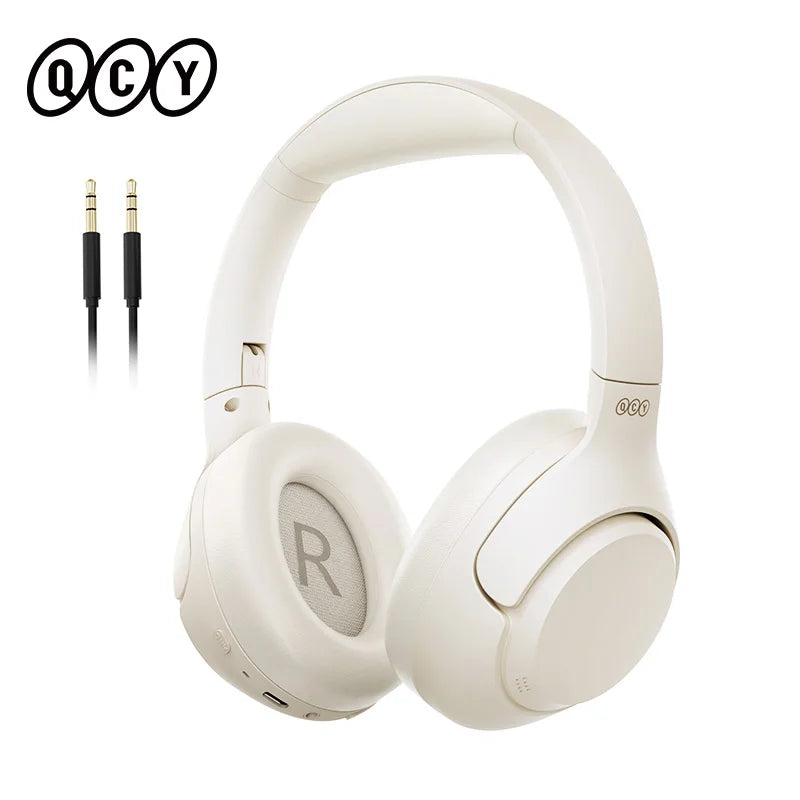 QCY H3 ANC Wireless Headphones With Hybrid Noise Cancellation And Transparency Mode 40mm Drivers Hi Res Sound