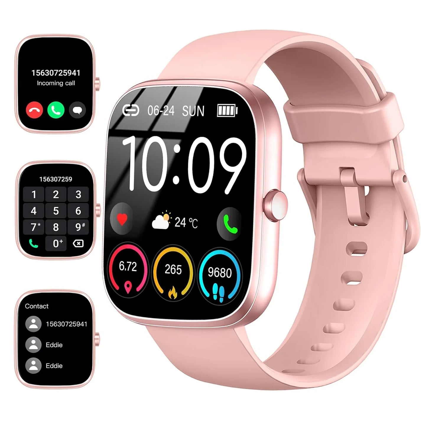 Nerunsa IP68 Waterproof Smart Watch Fitness Tracker With Heart Rate Monitor 1.91 Inch Display
