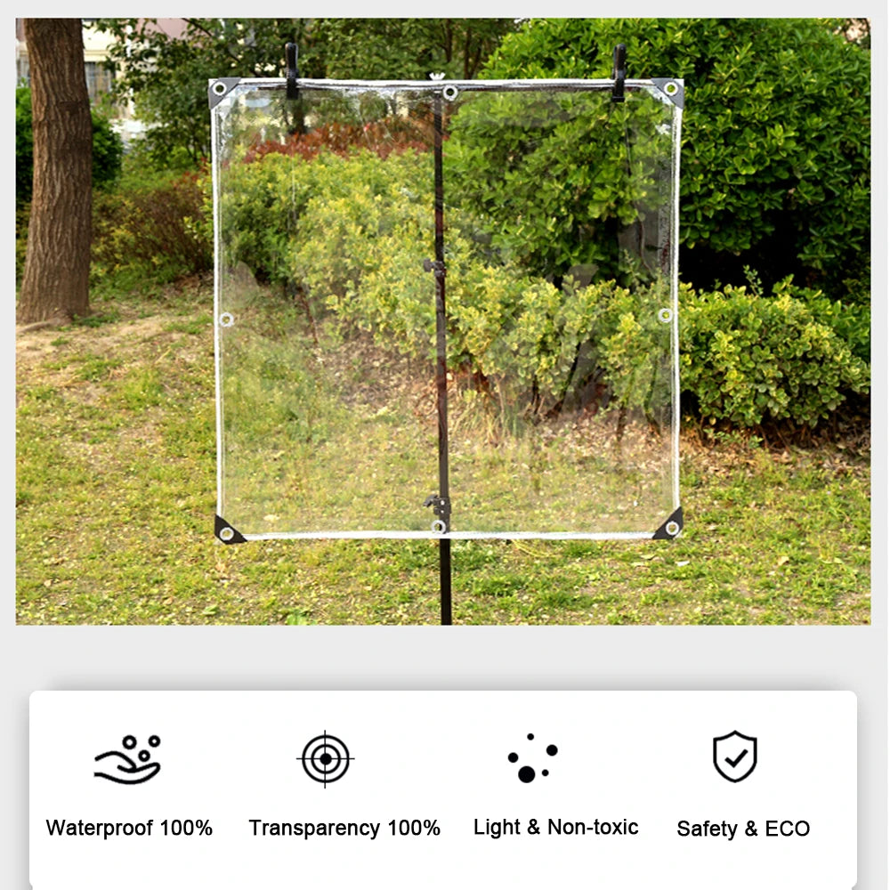 Clear PVC Tarp Heavy Duty Transparent Tarpaulin With Grommets
