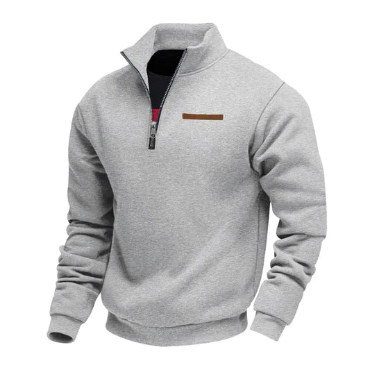 Men's Autumn Winter Heavy Fleece Hoodie Half Zip Stand Collar