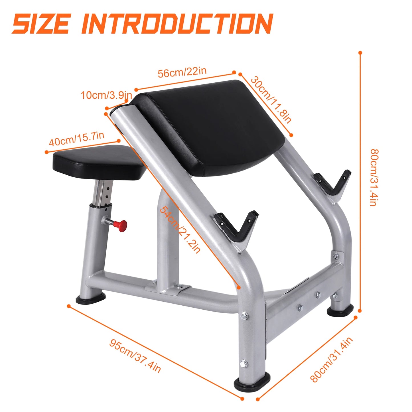 Preacher Curl Bench With Adjustable Seat For Home Gym