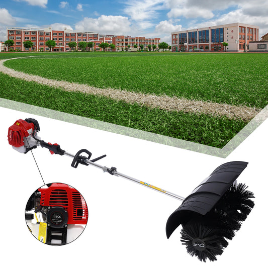 Gas Power Walk Behind Sweeper For Driveways And Artificial Grass