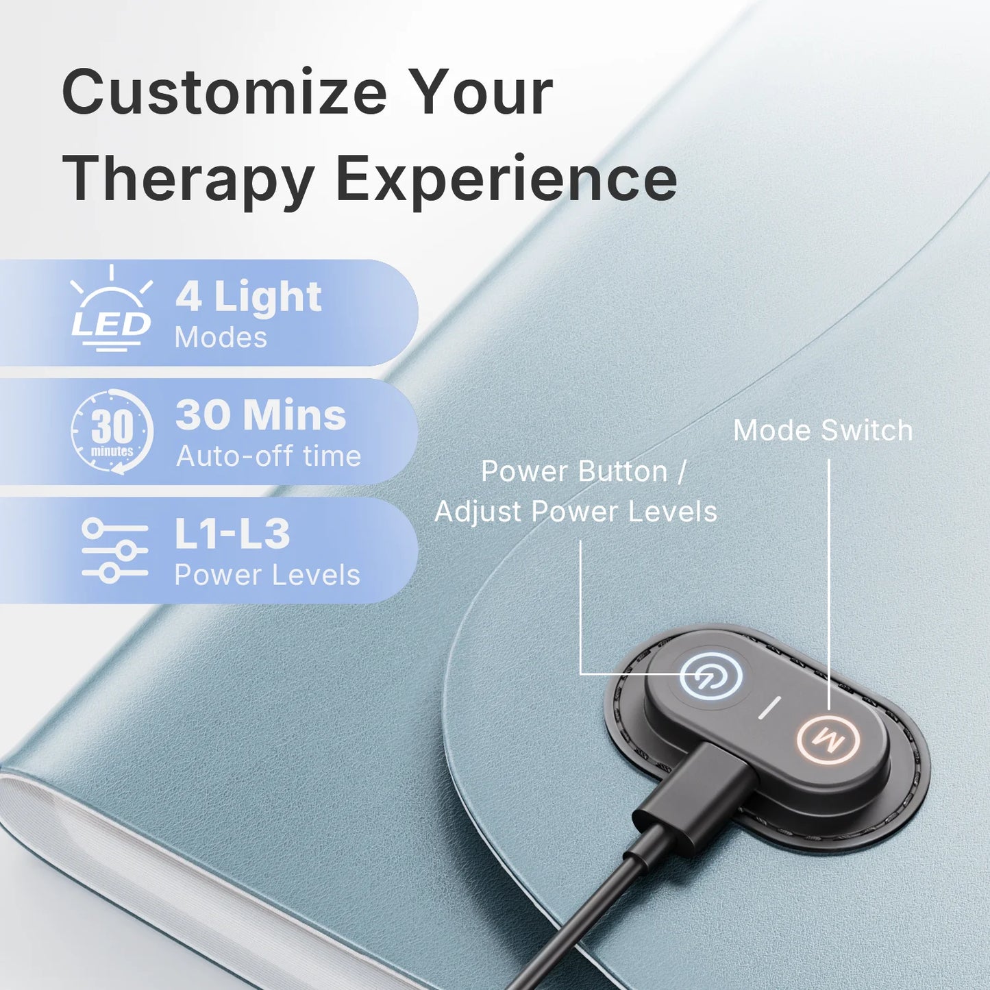 Hello Face Red Light Therapy Pad 660nm 850nm Massage