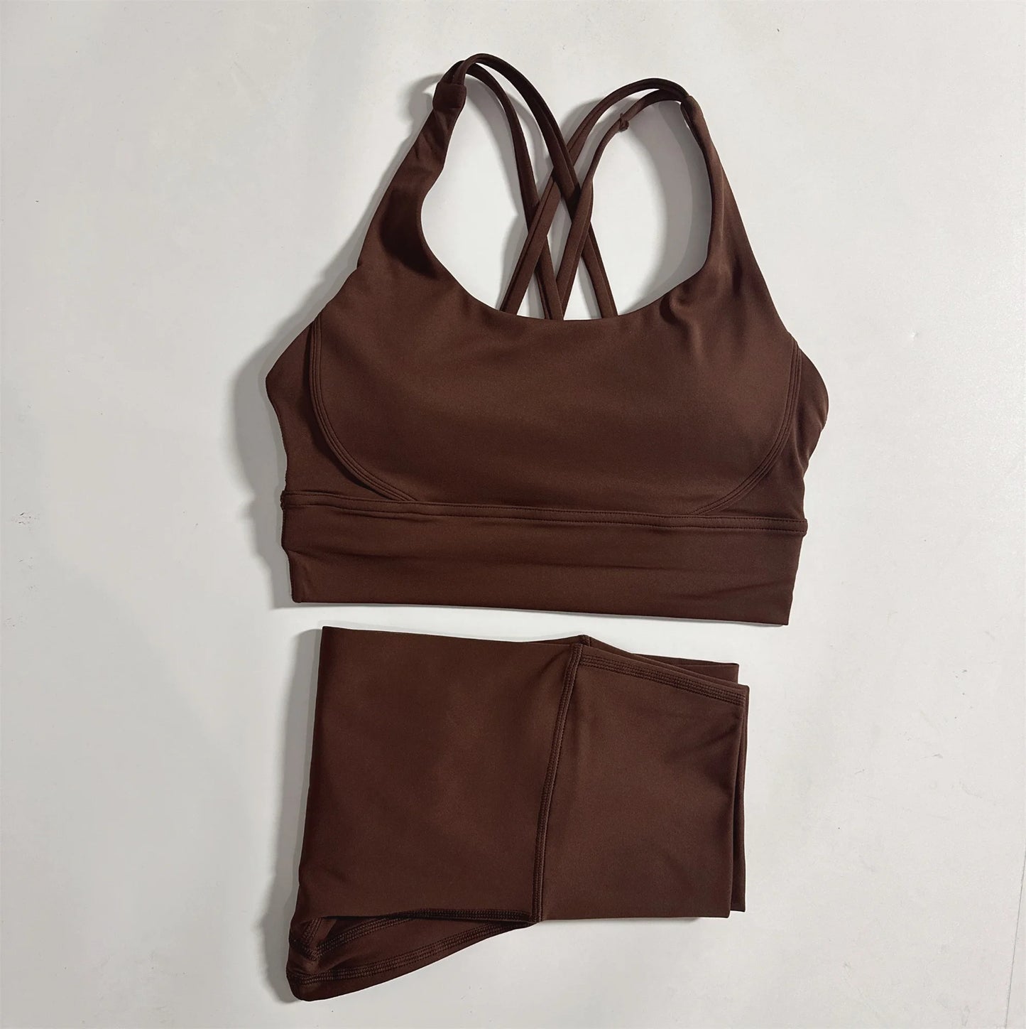 Two Piece Gym Fitness Set High Waist Yoga Leggings Bra
