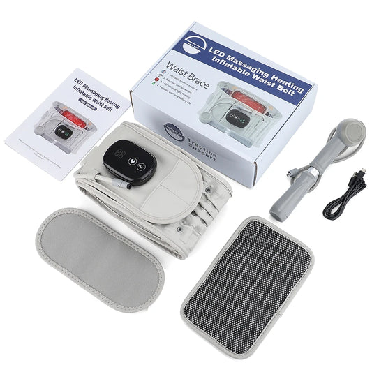 PastSky Inflatable Lumbar Traction Belt With Rechargeable Battery Heated Massage