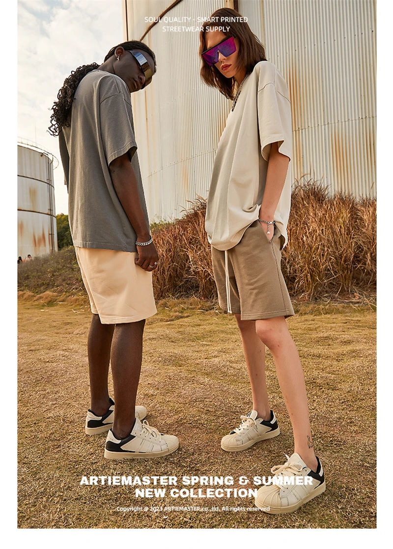 ZODF Basic Solid Washed Cotton Tee For Men Unisex Streetwear