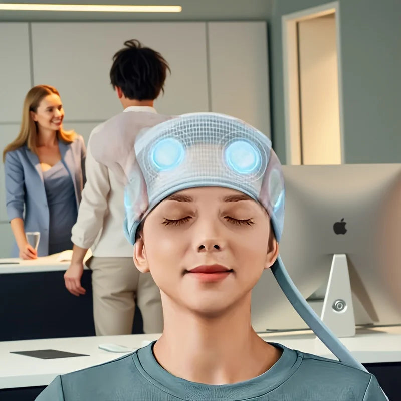 USB Powered Migraine Relief Cap Head and Eye Massager Compression