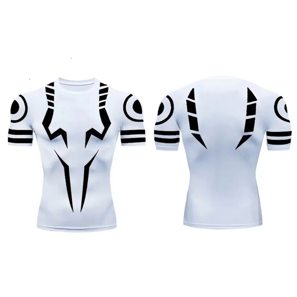 Anime Jujutsu Kaisen Compression T Shirt 3D Sukuna Print Sportswear