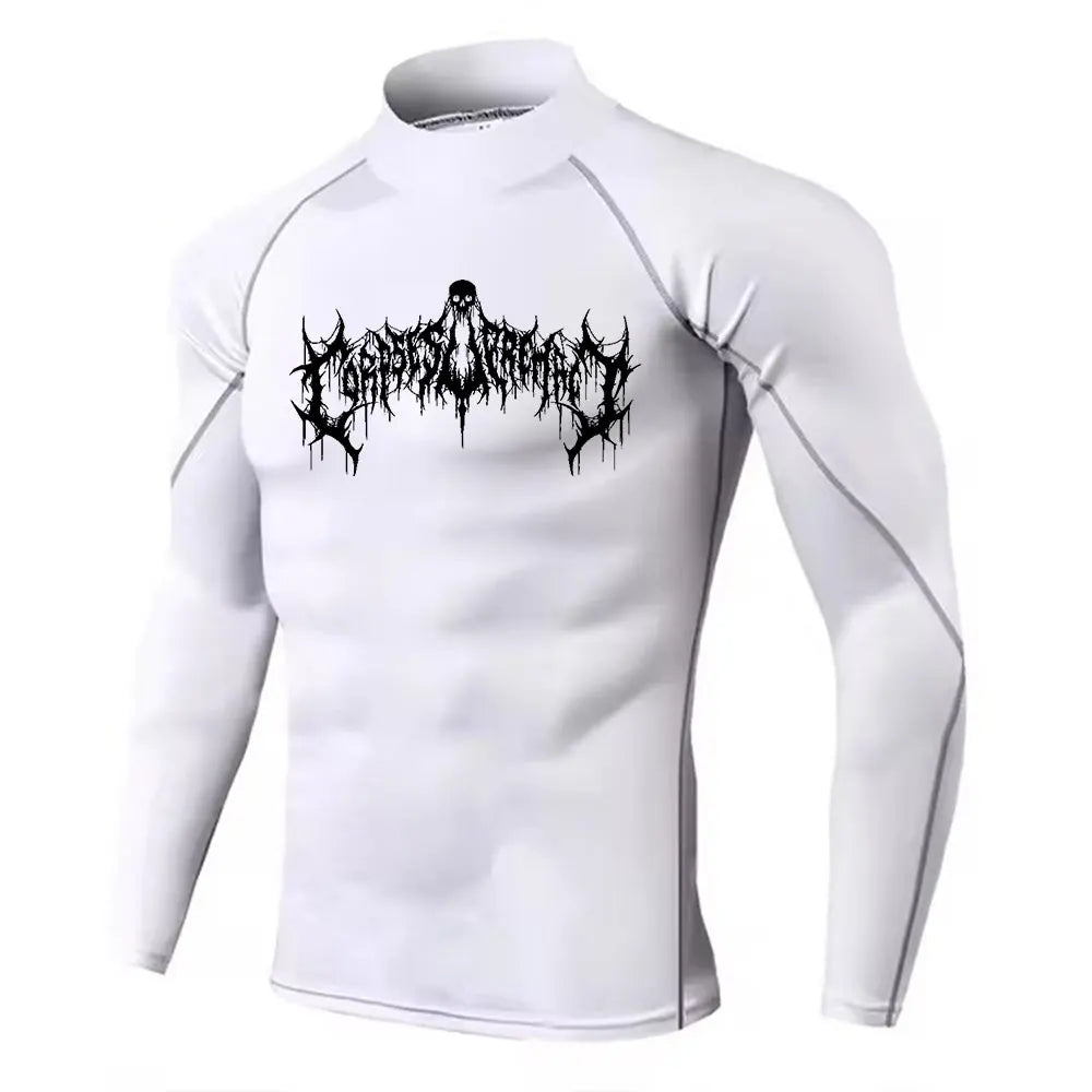 Mens Turtleneck Compression Shirt For Gym Performance Dry Rash Guard