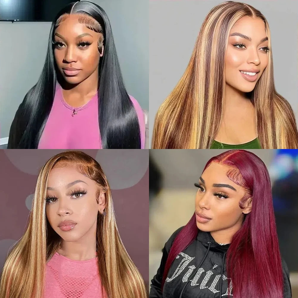 Baluiki HD Transparent Lace Frontal Wig 200 Density Remy Brazilian Hair 360 Lace 13x6 Panel