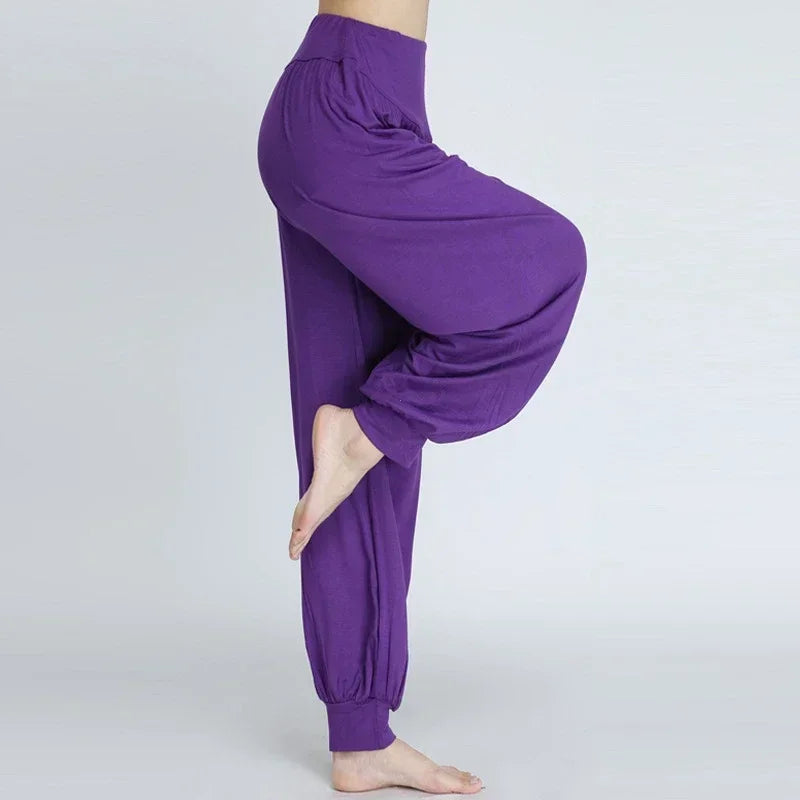 Women's Elastic Yoga Pants Loose Casual Breathable Polyester