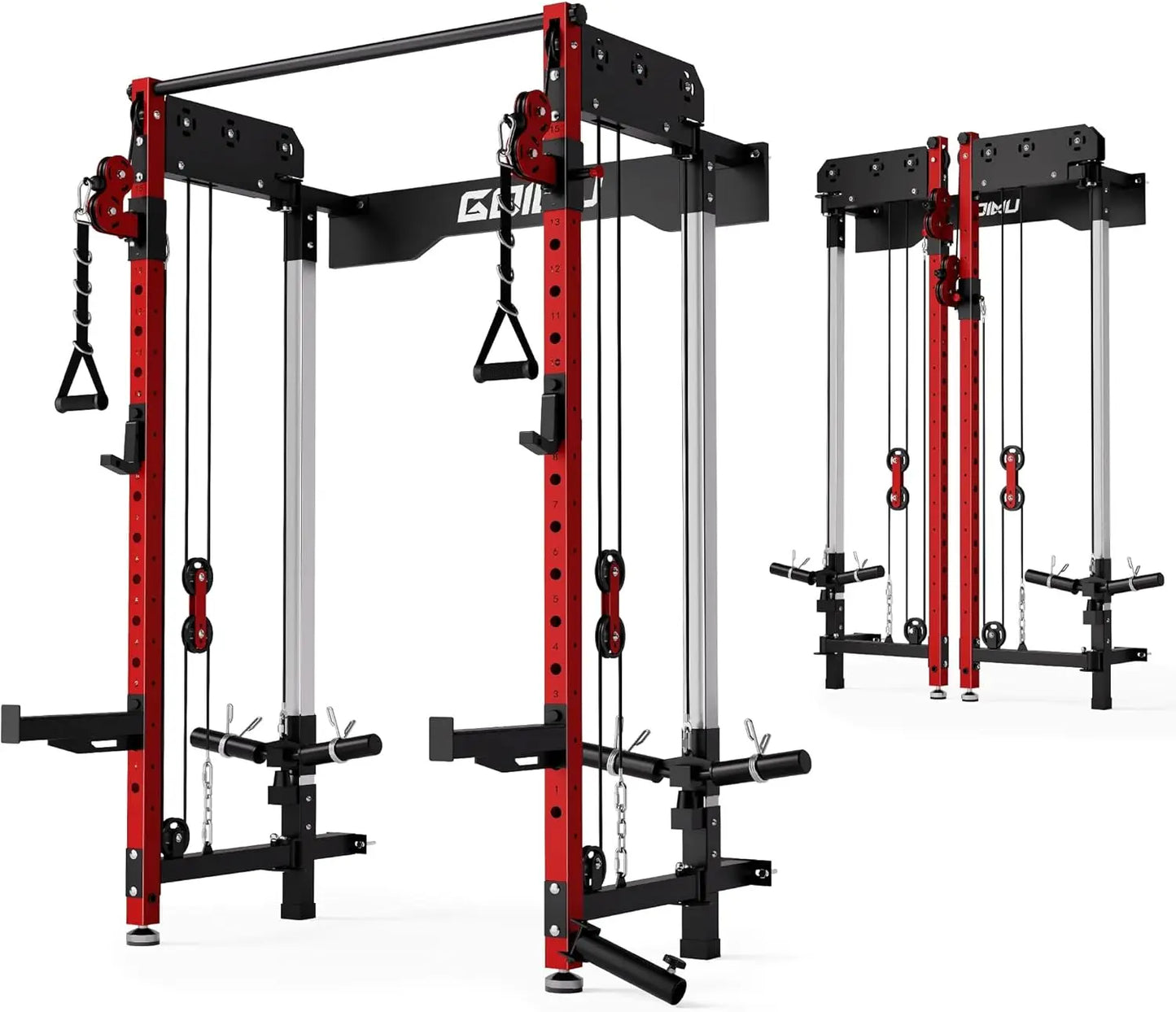 WM3 V4 Folding Squat Rack Wall Mounted Power Rack With Dual Independent Pulleys
