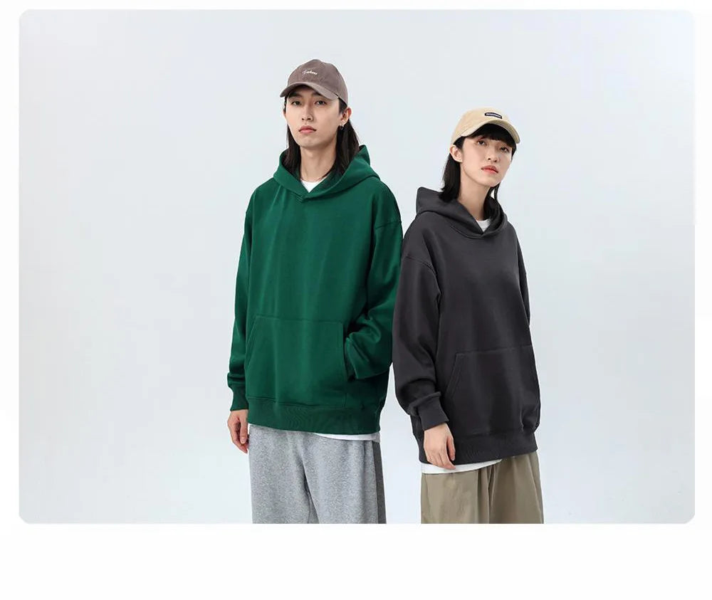 Heavy Weight Cotton Hooded Sweatshirt Unisex Fleece Pullover