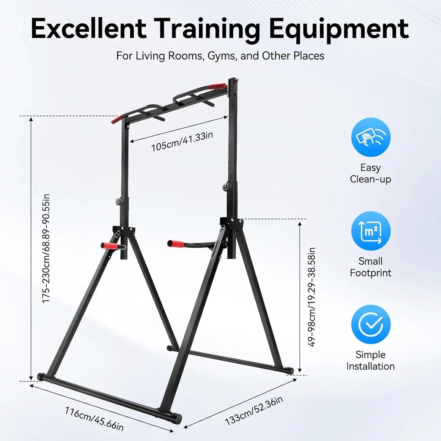 Adjustable Free Standing Pull Up Bar Dip Station Power Tower Home Gym