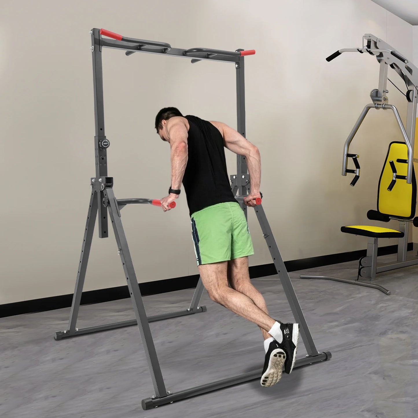 Foldable Power Tower Dip Station Triangular Pull Up Station