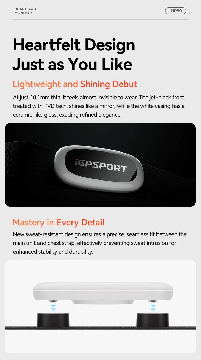 iGPSPORT HR50 Heart Rate Sensor IPX7 Waterproof For Bike Computer And Running