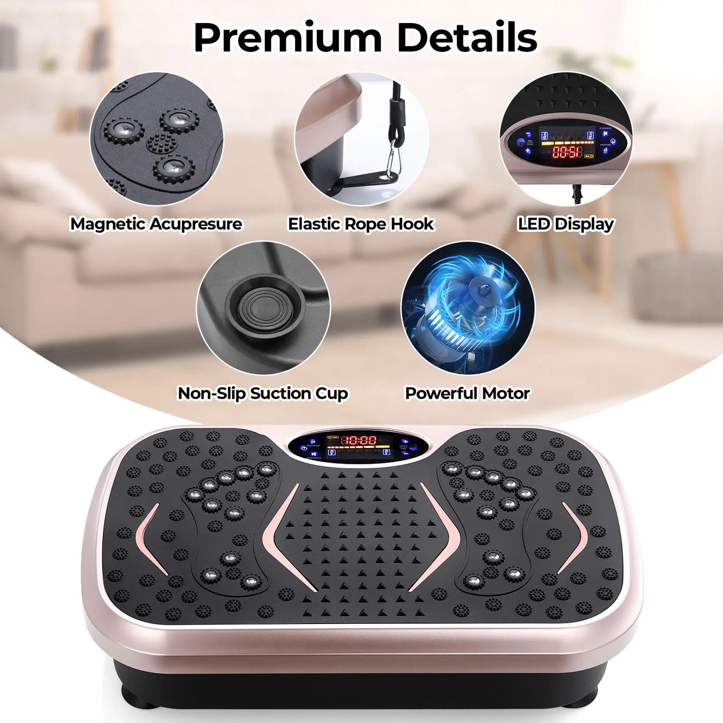 Homfa Vibration Plate Exercise Machine For Full Body Workout Bands