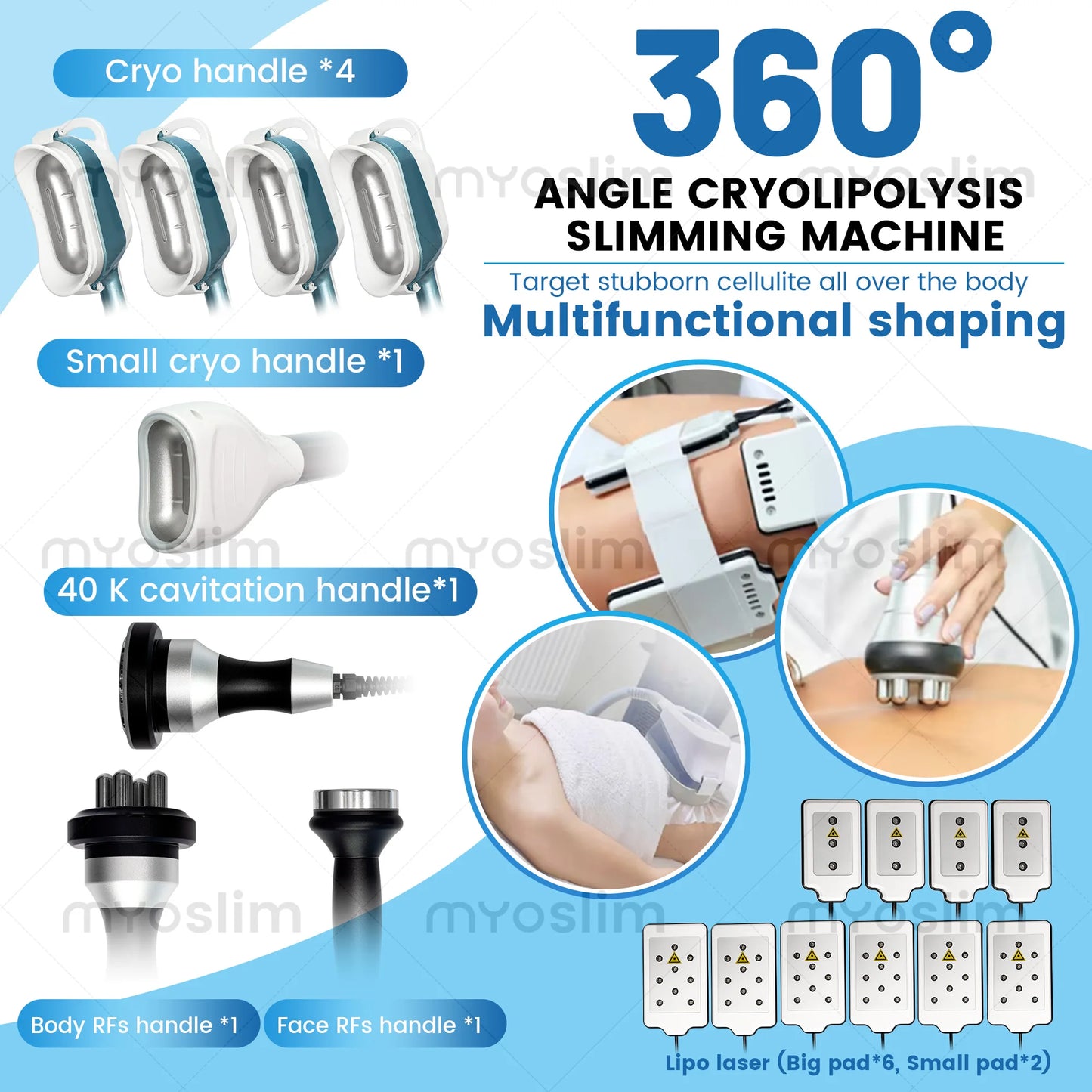 MYOSLIM 360 Degree Cooling Sculpting System For Body Slimming And Fat Freezing