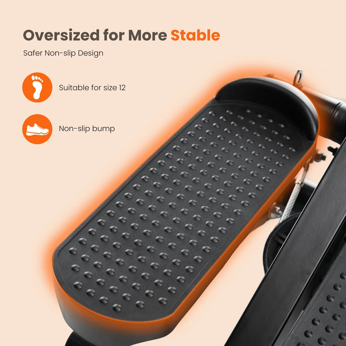 JHK Mini Stepper With Resistance Bands 300 Lbs Capacity