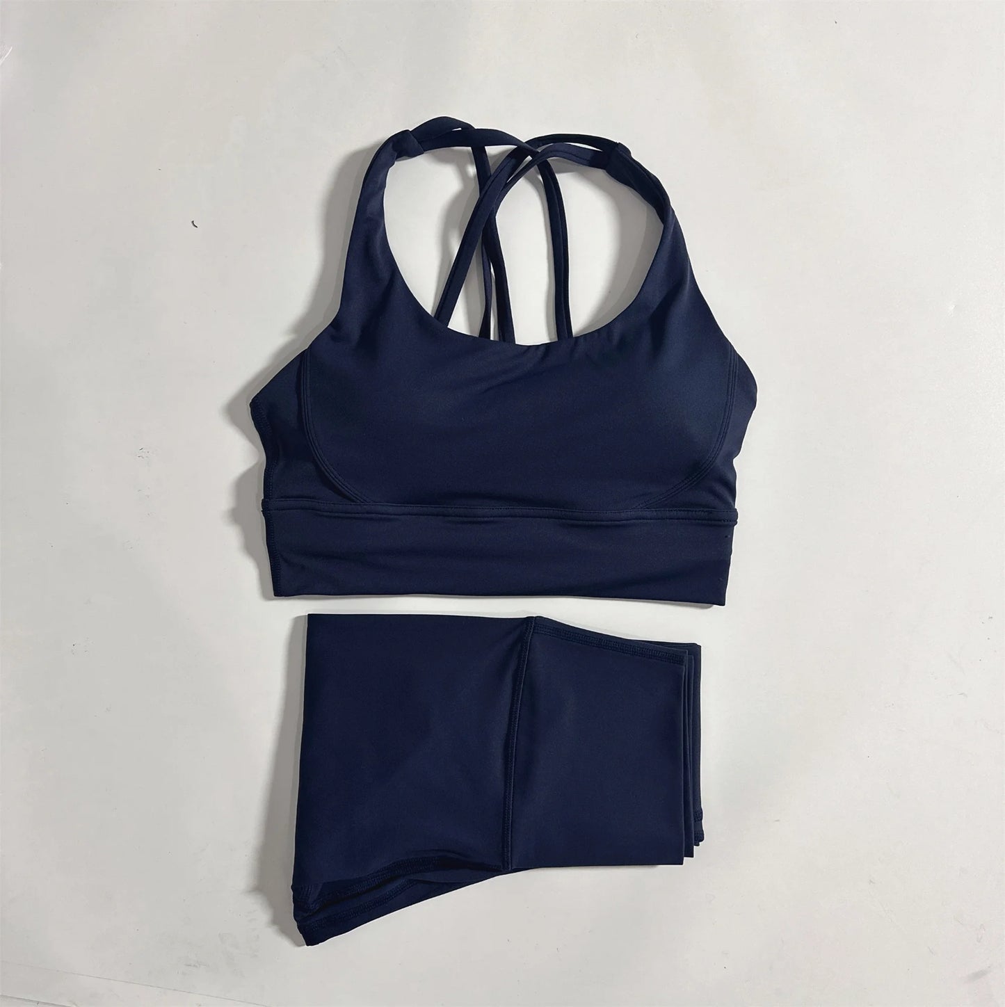 Two Piece Gym Fitness Set High Waist Yoga Leggings Bra
