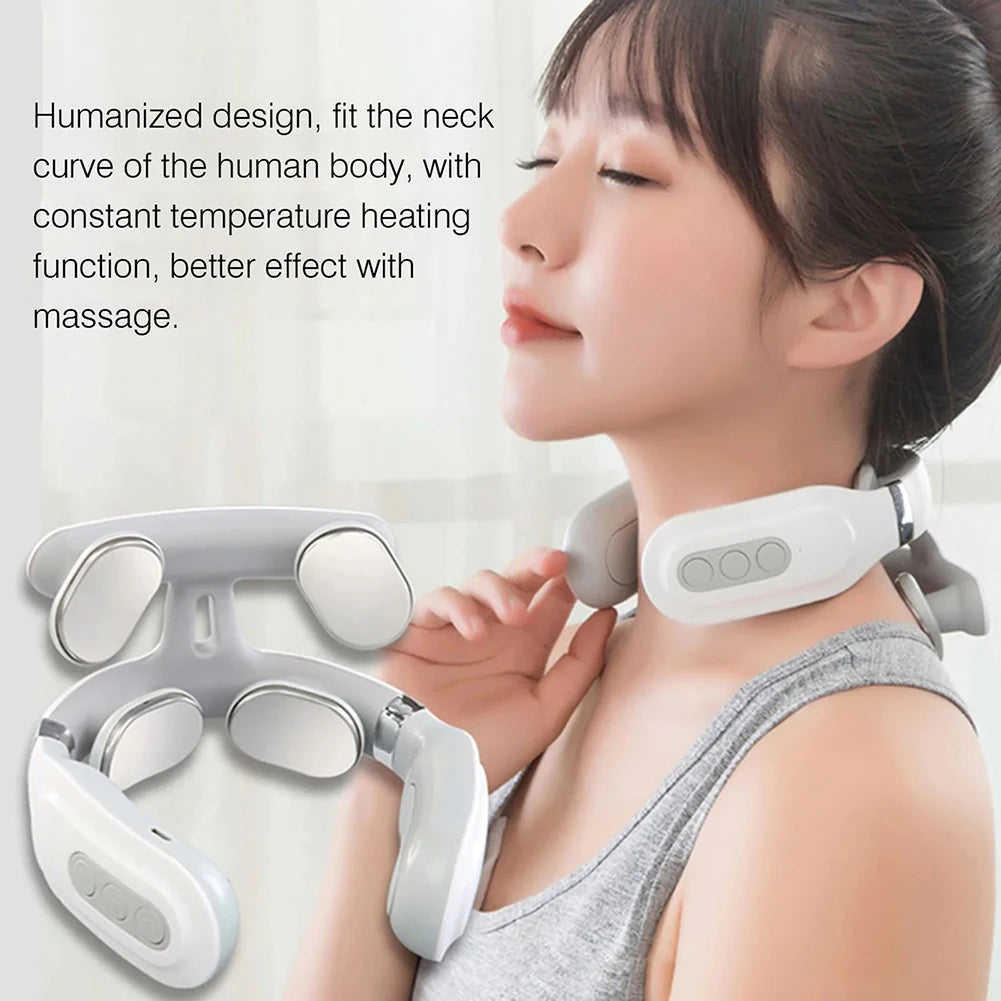 4 Head Neck Massager USB Rechargeable With 6 Modes