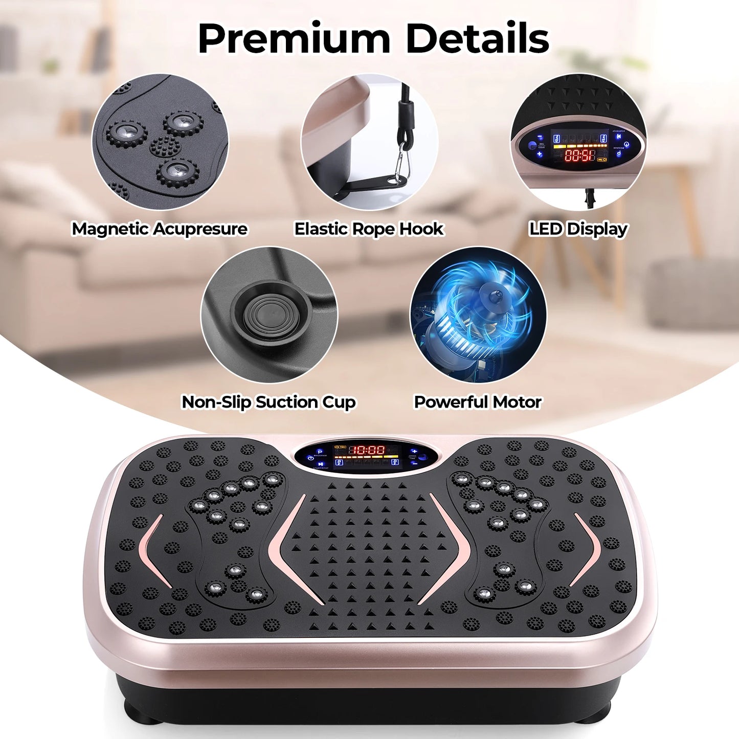 Homfa Vibration Plate Exercise Machine For Full Body Workout Bands