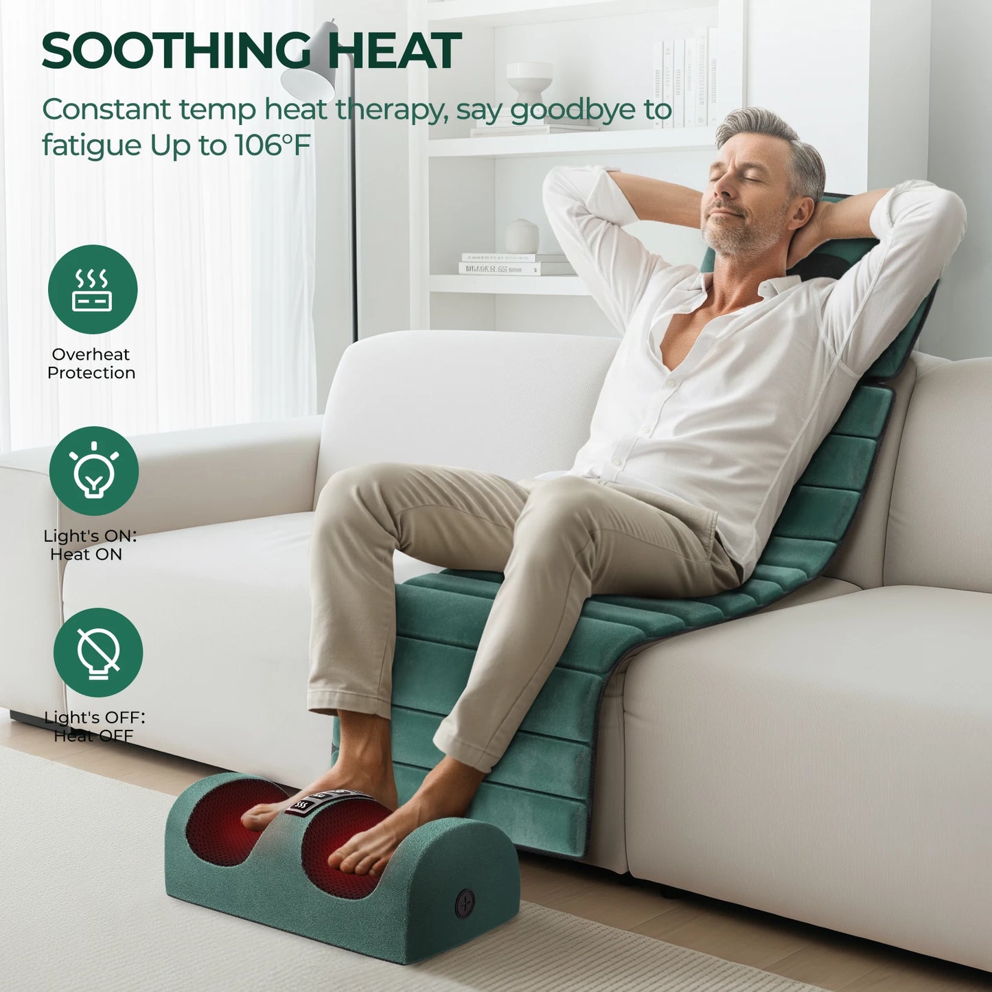 HIMOUTA Full Body Massage Mat With Heat 10 Vibrating Motors Detachable Pad