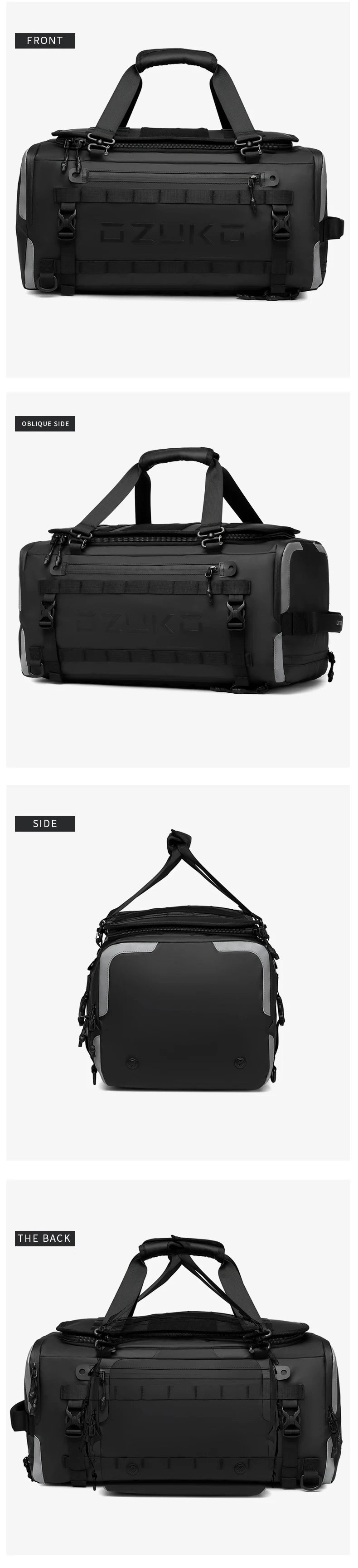 OZUKO Travel Backpack Unisex With Dry Wet Separation System