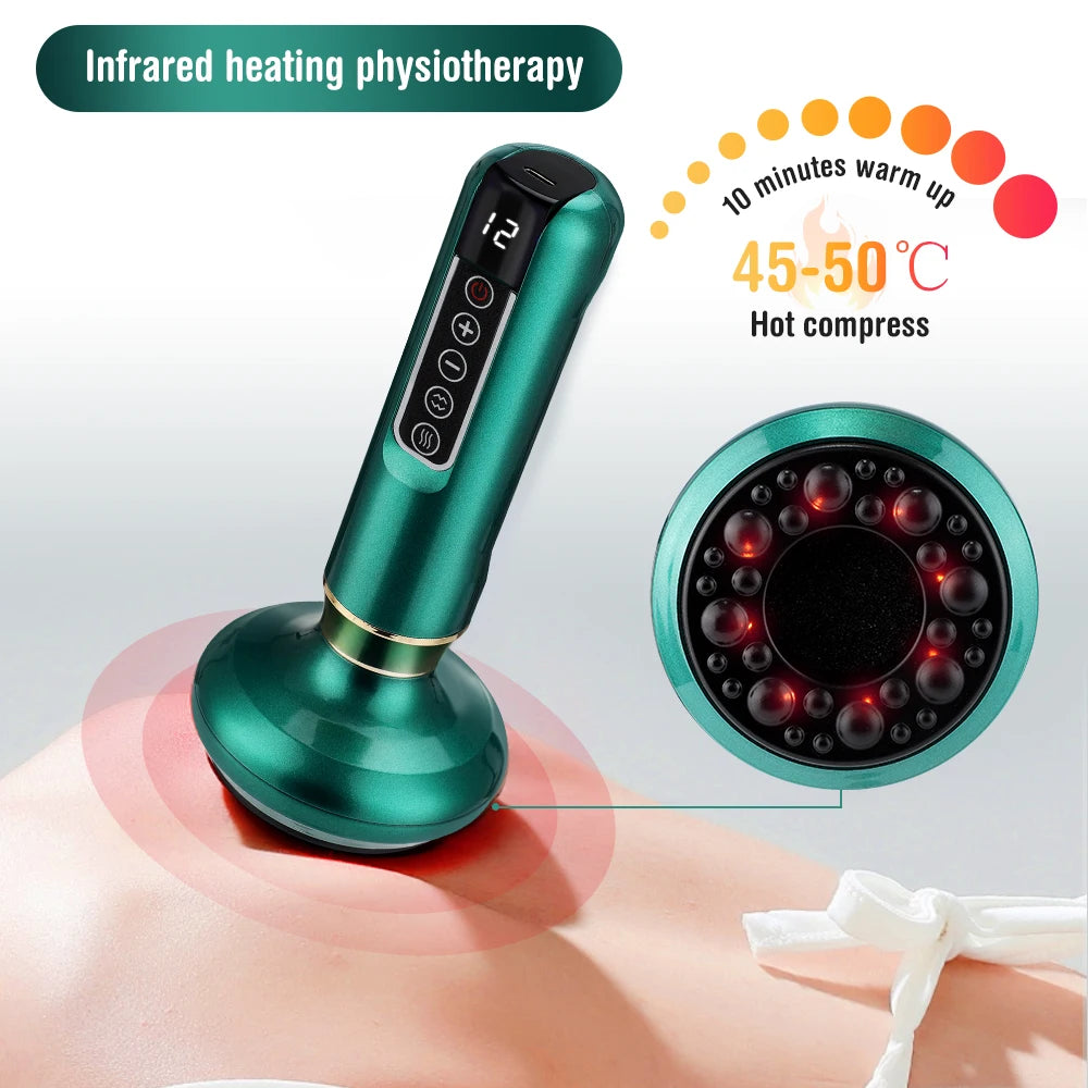 Cordless Electric Cupping Massager With Gua Sha And Scraping Therapy Vacuum Suction Cup 6 Adjustable Levels