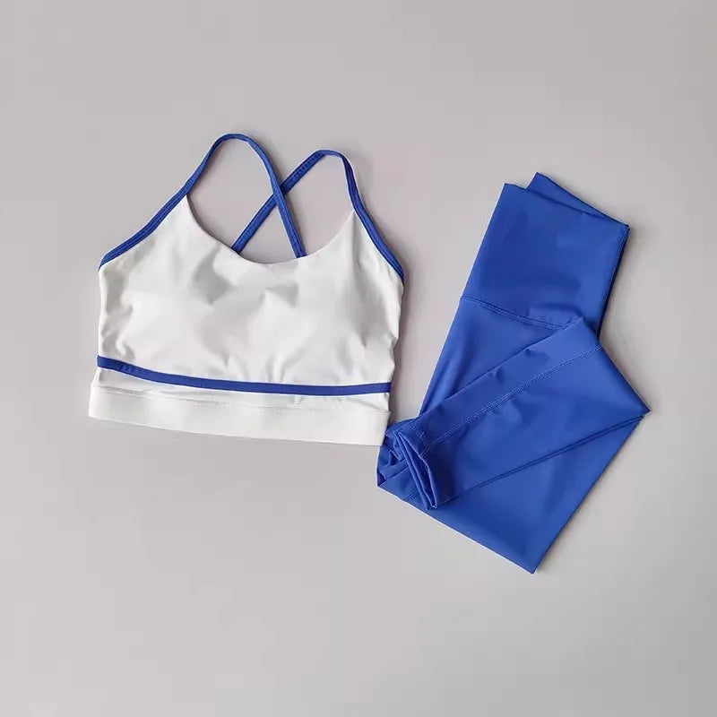Women Yoga Set 2 Piece High Waist Leggings Sports Bra Gym Outfit