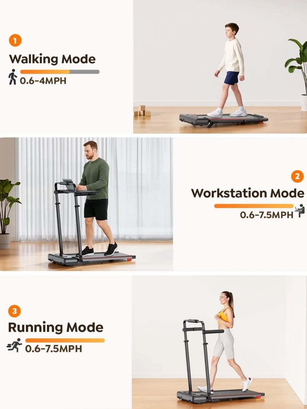 Driving Power Walking Pad With Bracket Silent Treadmill For Home