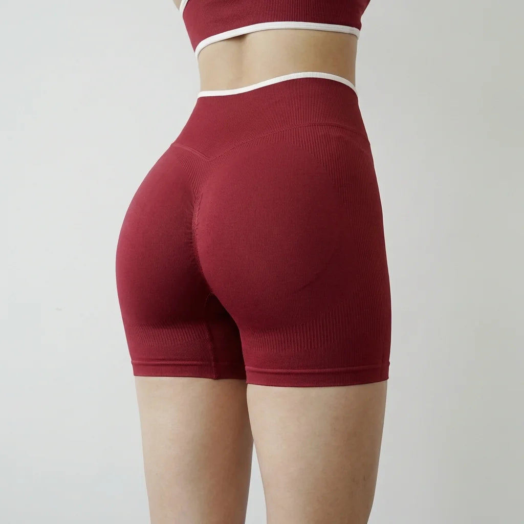 Women's High Waist Seamless Yoga Shorts For Gym And Running