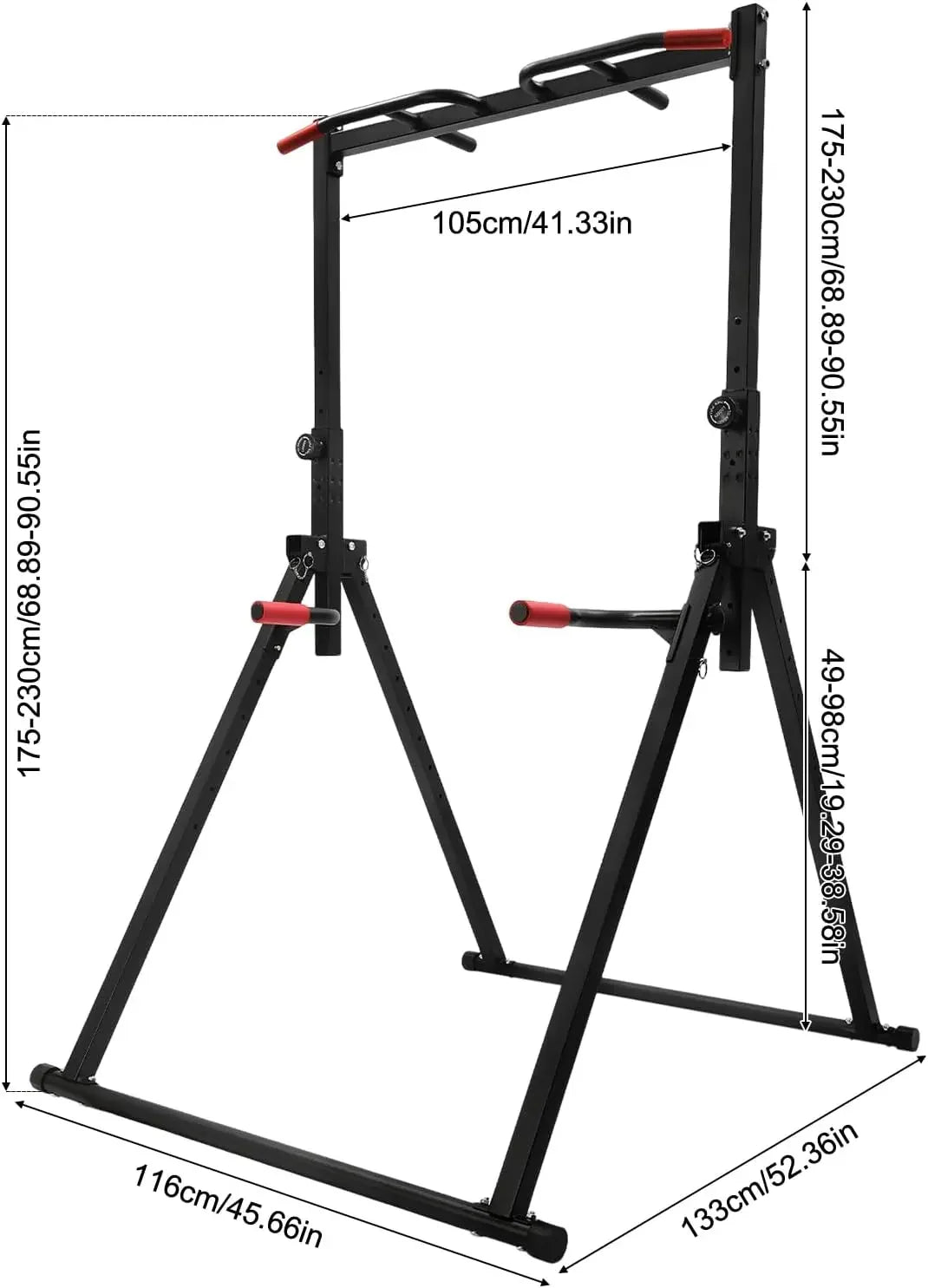 Foldable Power Tower Dip Station Triangular Pull Up Station