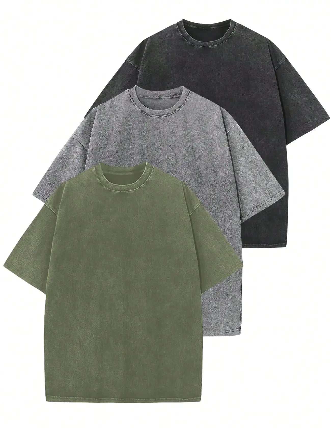 3 Pack Unisex Short Sleeve Cotton T Shirts Casual Streetwear