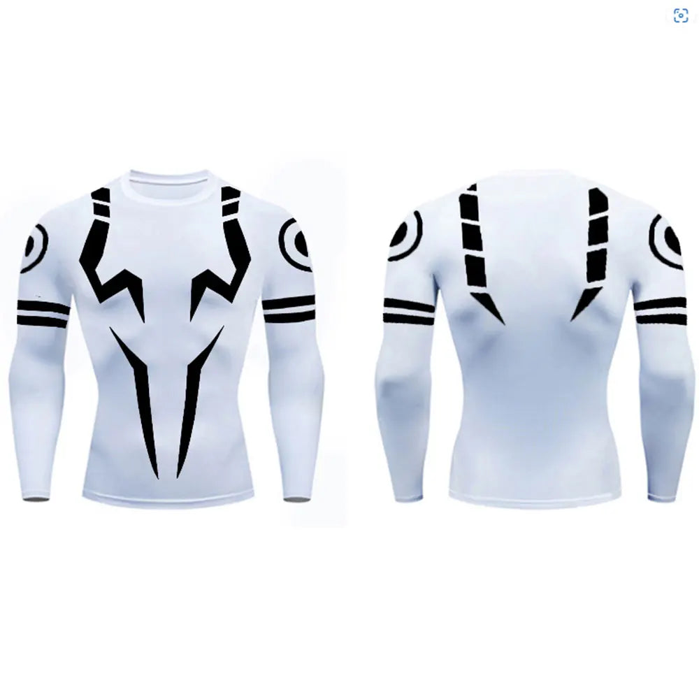 Anime Jujutsu Kaisen Compression T Shirt 3D Sukuna Print Sportswear