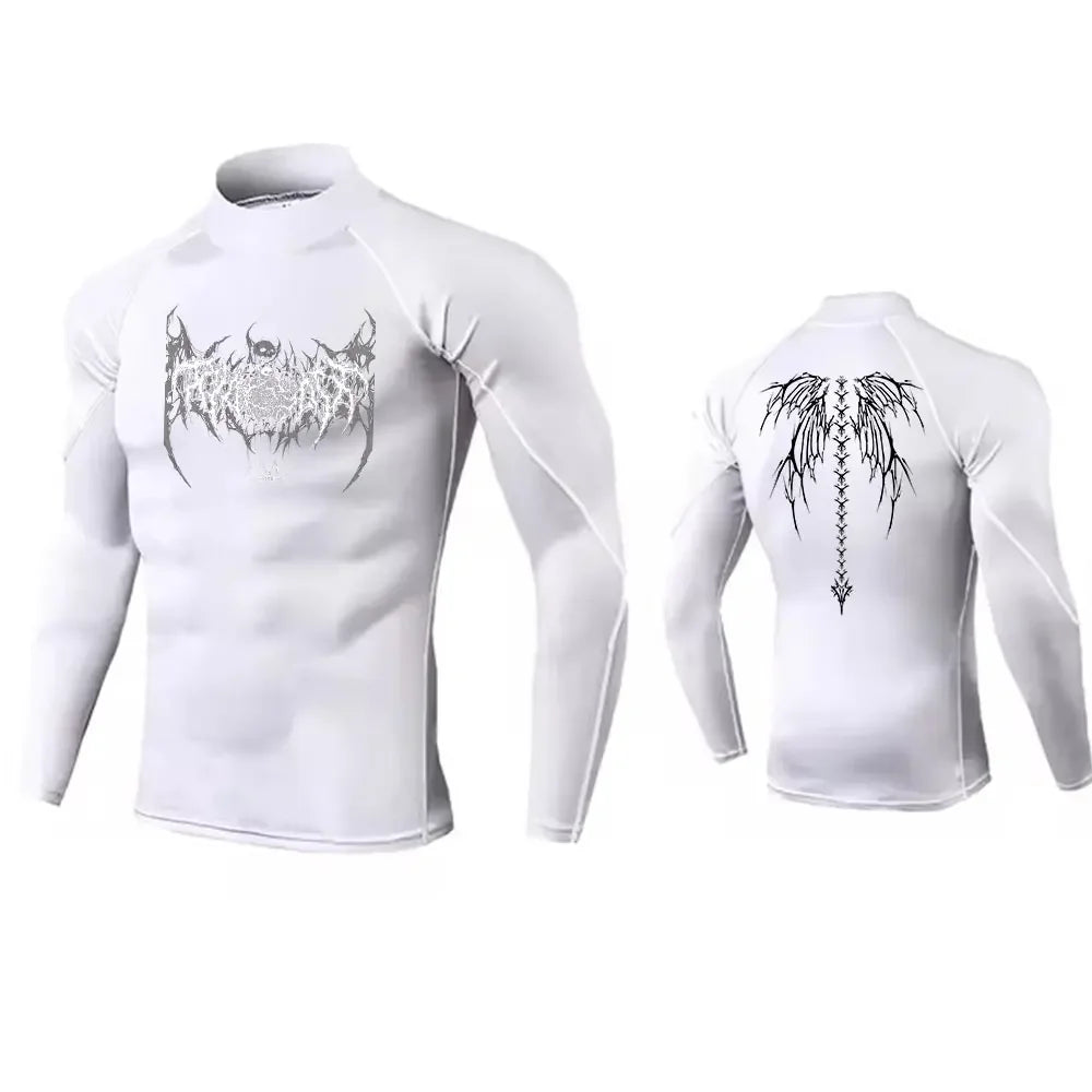 Mens Turtleneck Compression Shirt For Gym Performance Dry Rash Guard