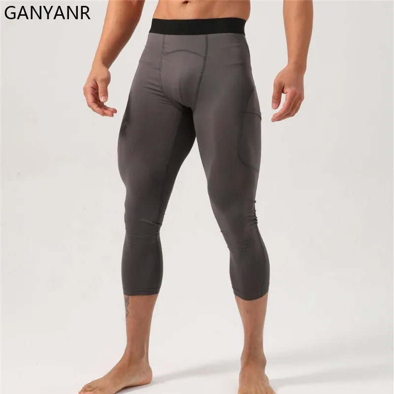 GANYANR Men Running Sets Sports Tracksuit For Fitness And Training
