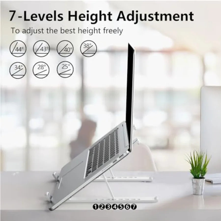Adjustable Laptop Stand For Desk Ventilated Foldable Notebook Riser