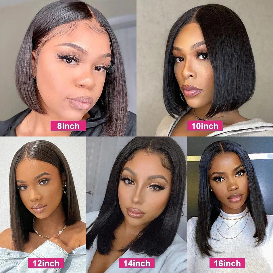 PICKU Glueless Bob Wig Remy Human Hair Ready To Wear