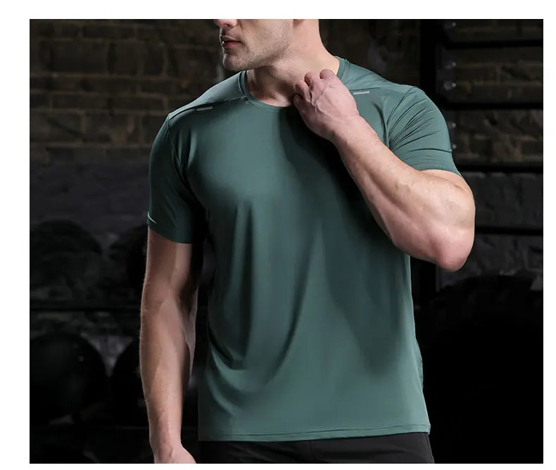 Shedao Men's Summer Breathable Quick Dry Cycling Top Outdoor Running T Shirt