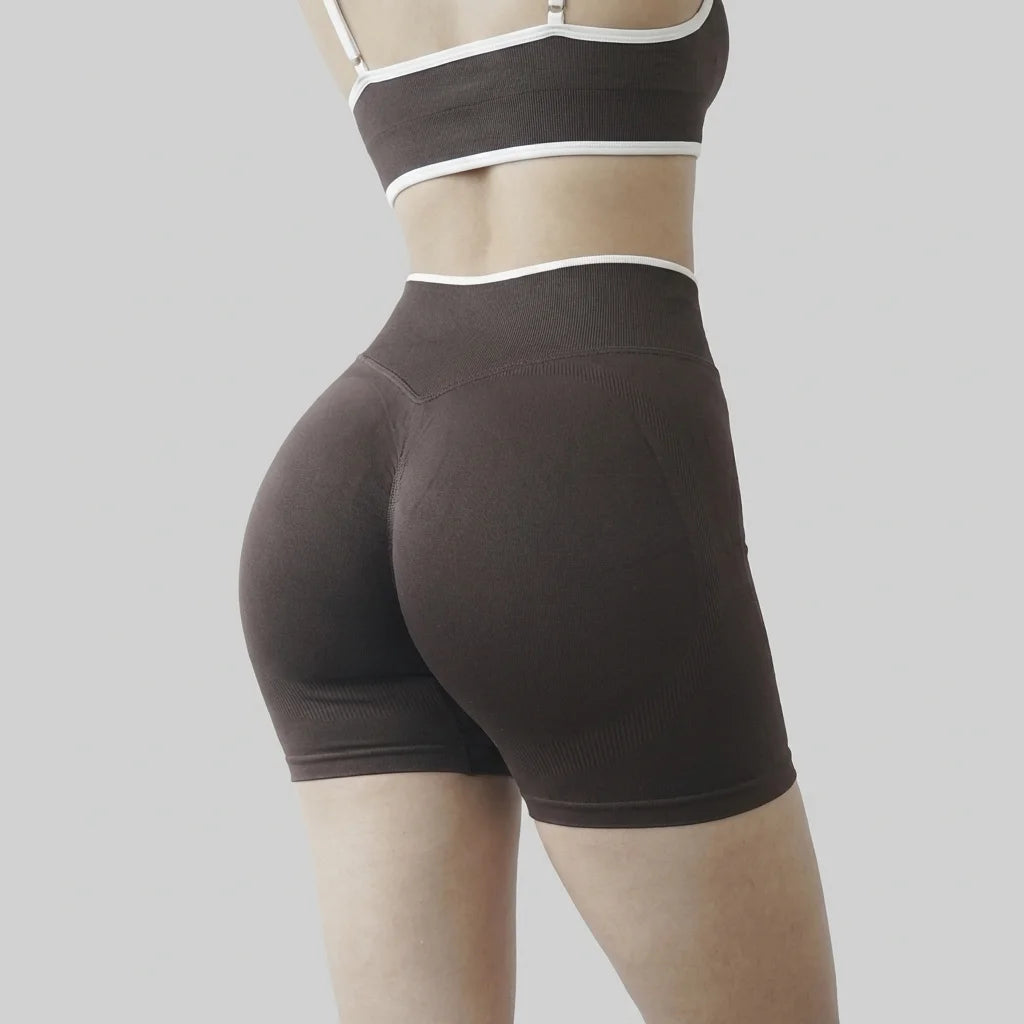 Women's High Waist Seamless Yoga Shorts For Gym And Running