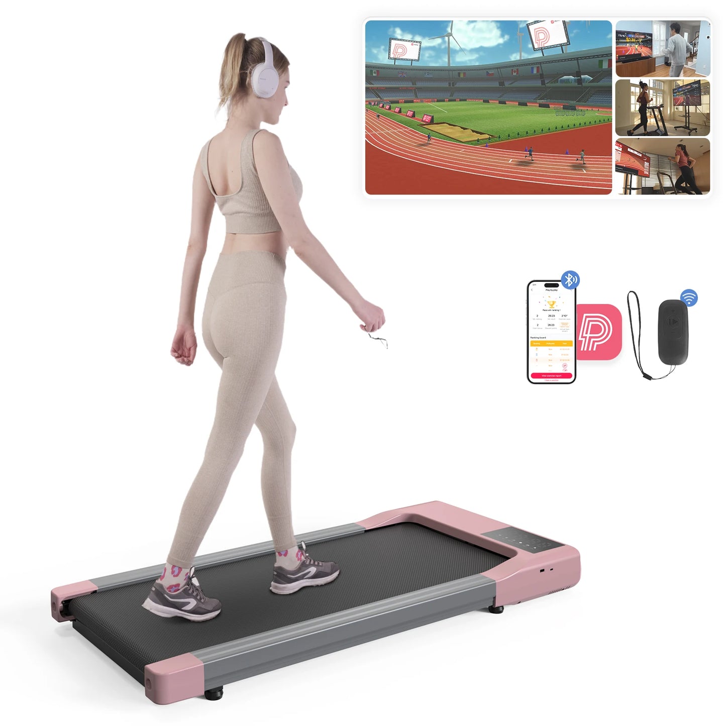 2In1 Treadmill For Home Office With Remote LCD Display